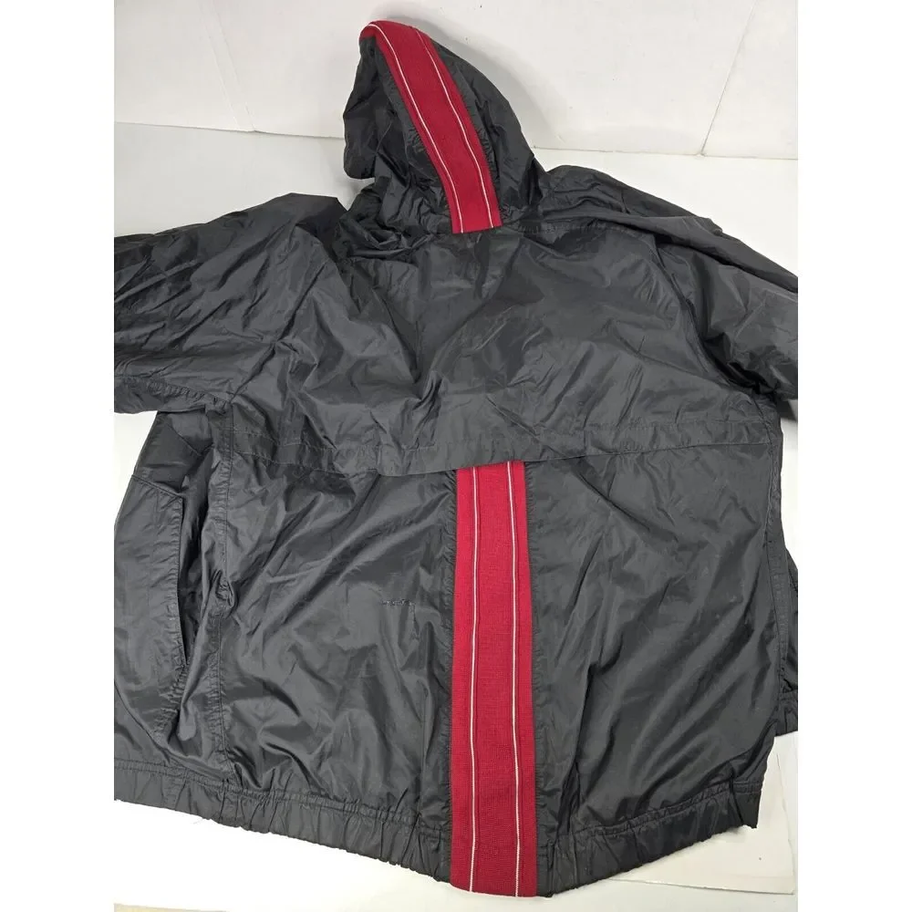Nike XL (18-20)Kids Windbreaker Hooded‎ Vintage Jacket Black Red